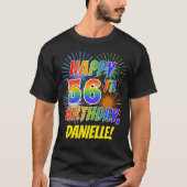 T-shirt Rainbow Look HAPPY 56E ANNIVERSAIRE; Fireworks + N (Devant)