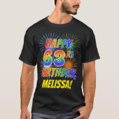 T-shirt Rainbow Look HAPPY 63E ANNIVERSAIRE; Fireworks + N (Devant)