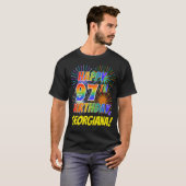 T-shirt Rainbow Look HAPPY 97E ANNIVERSAIRE; Fireworks + N (Devant entier)
