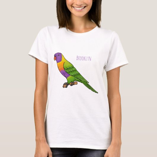 T-shirt Rainbow lorikeet bird cartoon illustration (Devant)