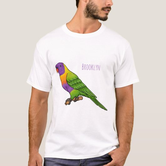 T-shirt Rainbow lorikeet bird cartoon illustration (Devant)