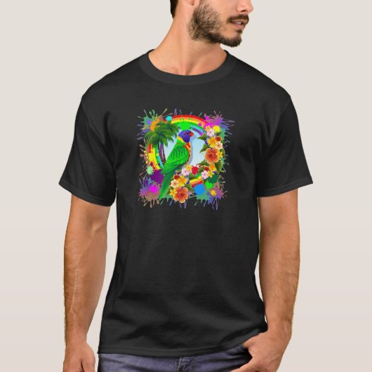 T-shirt Rainbow Lorikeet Parrot Art (Devant)