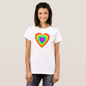 T-shirt Rainbow Love Coeur Design (Devant entier)