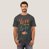 T-shirt Rainbow Love Is Loveypography Design retro (Devant entier)