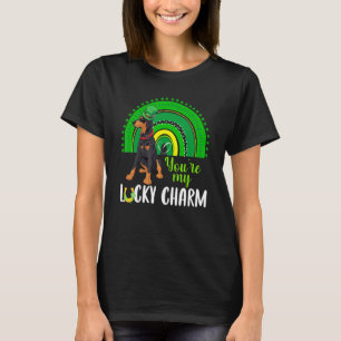 T-shirt Rainbow Lucky Charm Doberman Amoureux des chiens S
