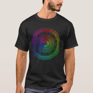 T-shirt Rainbow Mandala Lotus Fleur Sacré Géométrie Yoga