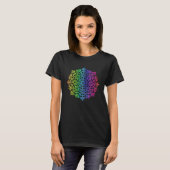 T-shirt Rainbow Mandala Rosette Flower Geometry Yoga Vibe (Devant entier)