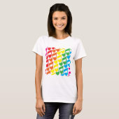 T-shirt Rainbow Musical Notes Cute Retro Motif (Devant entier)