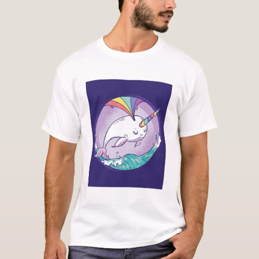 T-shirt Rainbow Narwhal (Devant)
