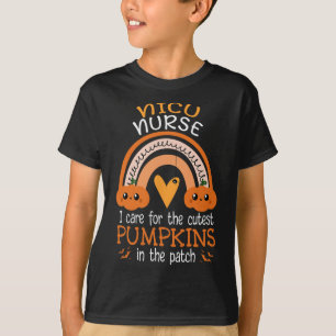 T-shirt Rainbow Nicu Nurse Citrouilles Cutest Dans Le Patc