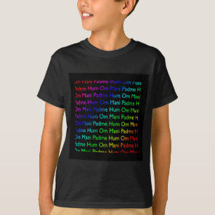 T-shirt Rainbow Om Mani Padme Hum (en noir)
