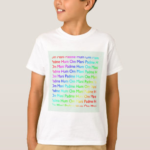 T-shirt Rainbow Om Mani Padme Hum (sur Baby Blue)