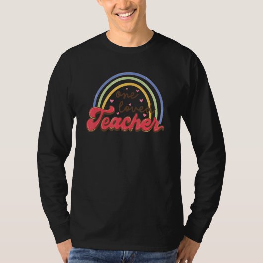 T-shirt Rainbow One Loved Teacher Teacher Student Valentin (Devant)