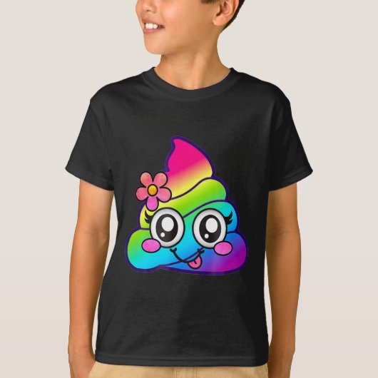 T-shirt Rainbow Op Emoji Cute Unicorn O Flower Silly (Devant)