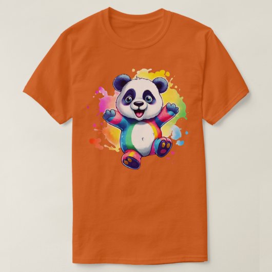 T-shirt Rainbow Panda (Design devant)