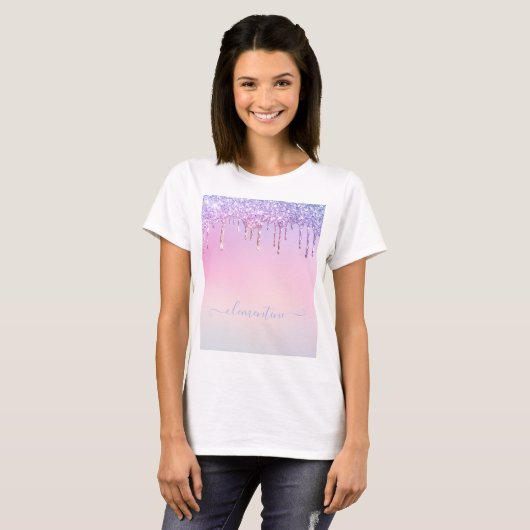 T-shirt Rainbow parties scintillant scintillement script g (Devant entier)