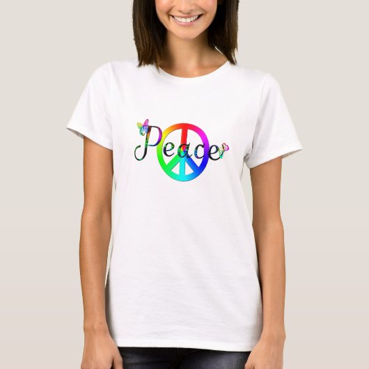 T-shirt Rainbow Peace (Devant)