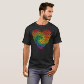 T-shirt Rainbow Peace Heart (Devant entier)