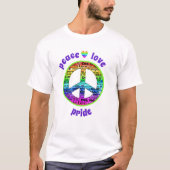 T-shirt Rainbow Peace Love Pride (Devant)