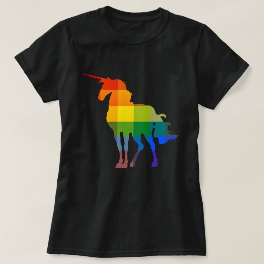 T-shirt Rainbow Plaid Unicorn LGBTQ+ Pride (Design devant)