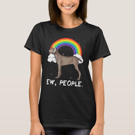T-shirt Rainbow Pointer Ew People Unicorn Chien (Devant)