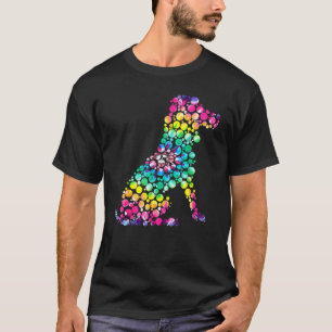 T-shirt Rainbow Polka Dot mignon Amoureux des chiens Inter