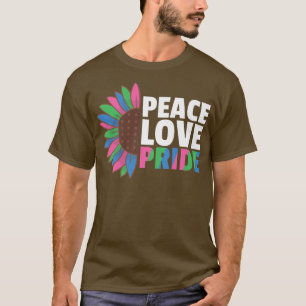 T-shirt Rainbow Polyseual Fierté Lgbtq Sunflower Premi
