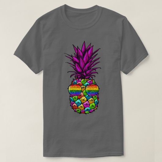 T-shirt Rainbow Pride Pineapple LGB Lesbian Gay Bi (Design devant)