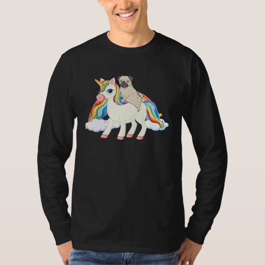 T-shirt Rainbow Pug Unicorn Pug Themed  Pugicorn (Devant)
