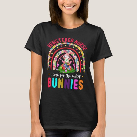 T-shirt Rainbow Rabbit Soin Pour Les Bunnies Les Plus Cute (Devant)