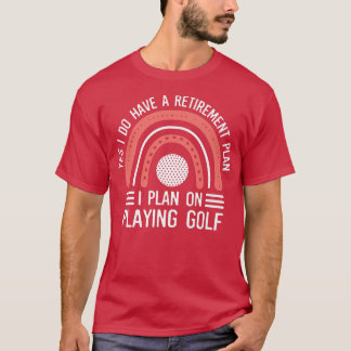 T-shirt Rainbow Retirement Plan On Playing Golf Womens Bla