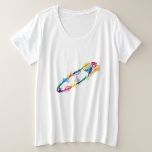 T-shirt Rainbow Safety Pin Plus Taille (Design devant)