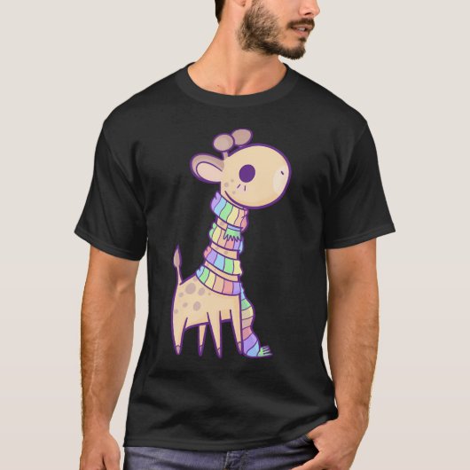 T-shirt Rainbow Scarf Giraffe (Devant)