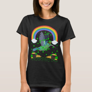T-shirt Rainbow Shamrock irlandais Hummingbird St Patrick'