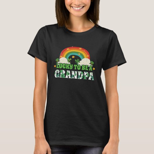 T-shirt Rainbow Shamrock Leprechaun Saint Patrick's Lucky  (Devant)
