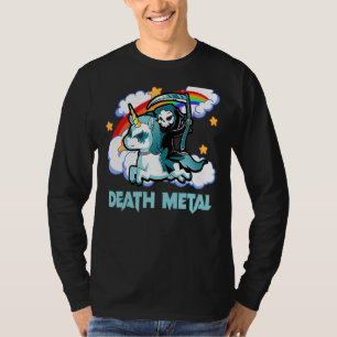 T-shirt Rainbow Skeleton Unicorn Death Metal Music Festiva