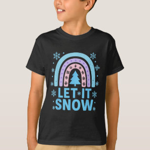 T-shirt Rainbow Snowflake Noël Jour d'hiver Supporter L
