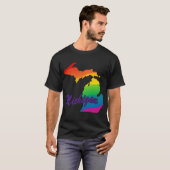 T-shirt Rainbow State Outline Michigan (Devant entier)