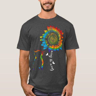 T-shirt Rainbow Sunflower Love Is Love LGBT Gay Lesbian Pr