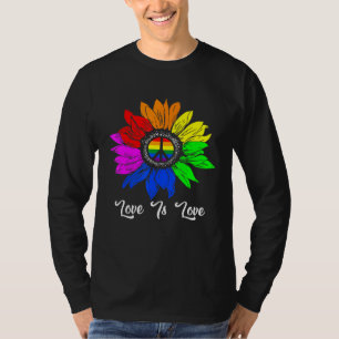 T-shirt Rainbow Sunflower Love Is Love Lgbt Gay Lesbian Pr