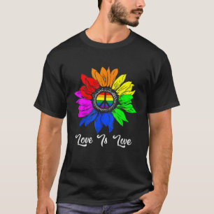 T-shirt Rainbow Sunflower Love Is Love Lgbt Gay Lesbian Pr