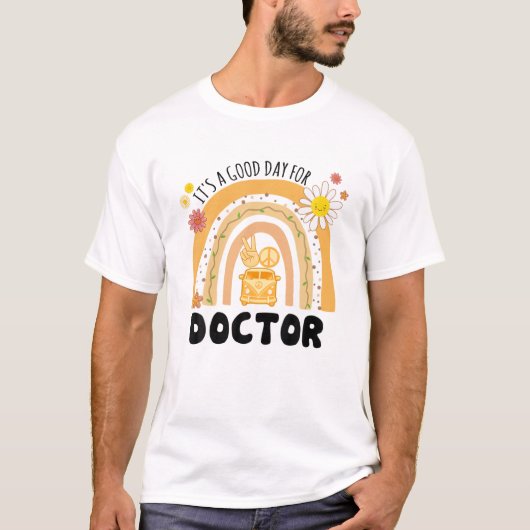 T-shirt Rainbow Super Peace Doctor Vintage (Devant)