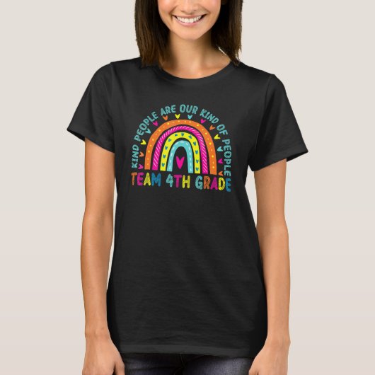 T-shirt rainbow team fourth grade teacher back to school o (Devant)