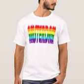 T-shirt Rainbow Text LGBTQ Amsterdam Gay pride LGBT (Devant)
