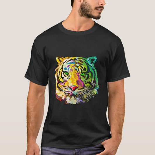 T-shirt Rainbow Tiger Animal (Devant)