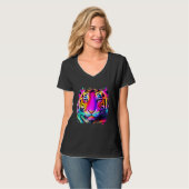 T-shirt Rainbow Tiger Wild Life Design (Devant entier)