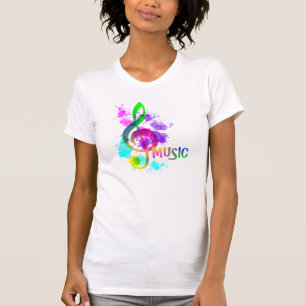 T-shirt Rainbow Treble Clef Music Thème