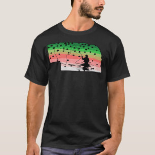T-shirt Rainbow Trout Poisson Nebraska State Map Poisson