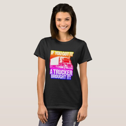 T-shirt Rainbow Trucker l'a apporté (Devant entier)