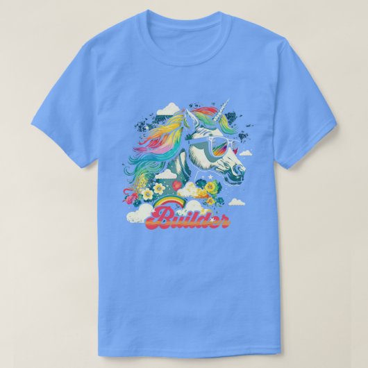 T-shirt Rainbow Unicorn Builder (Design devant)
